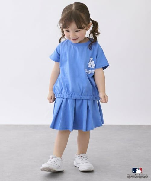 petit main / プティマイン Tシャツ | 【MLB/リンク】カットセットアップ(ライト ブルー)