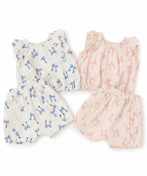 petit main / プティマイン Tシャツ | リボン総柄セットアップ | 詳細11