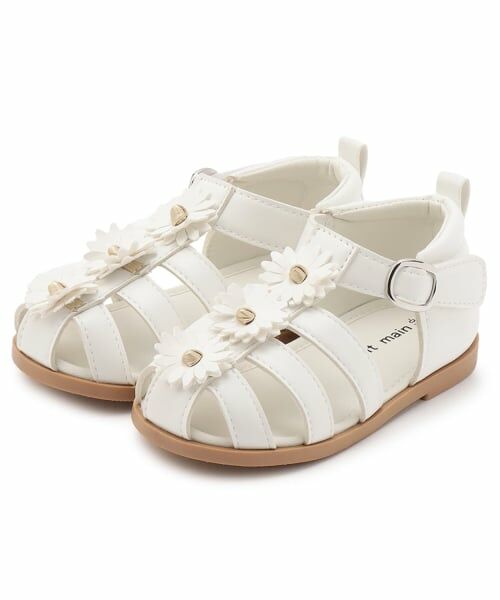 petit main / プティマイン サンダル | お花サンダル（オフ ホワイト）