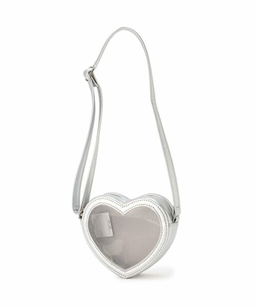petit main / プティマイン ショルダーバッグ | ハートポシェット（シルバー）