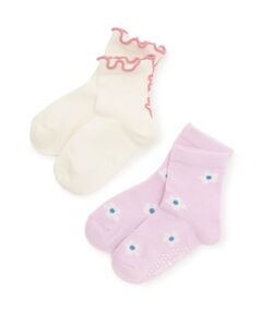 petit main / プティマイン ソックス | お花メロウショートソックス2P