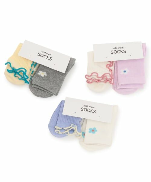 petit main / プティマイン ソックス | お花メロウショートソックス2P | 詳細4
