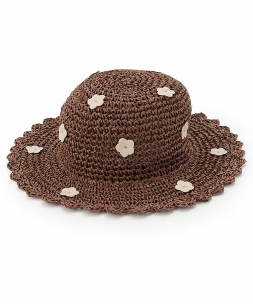 petit main / プティマイン ハット | フラワーペーパーハット（キャメル）