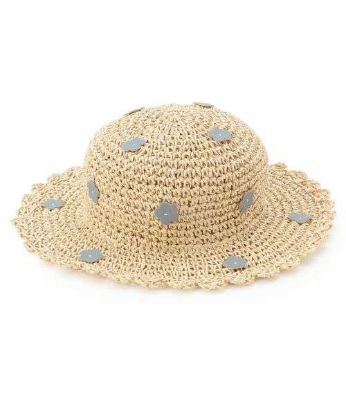 petit main / プティマイン ハット | フラワーペーパーハット（薄ベージュ）