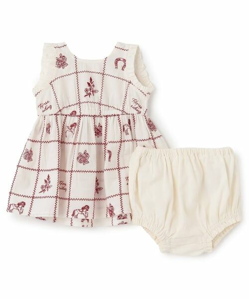 petit main / プティマイン ベビー・キッズウエア | 【リンク】インド綿モチーフ刺しゅうOPセットアップ | 詳細2