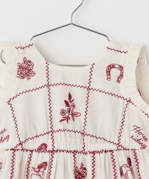 petit main / プティマイン ベビー・キッズウエア | 【リンク】インド綿モチーフ刺しゅうOPセットアップ | 詳細3