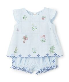 petit main / プティマイン ベビー・キッズウエア | 【リンク】インド綿ボダニカル刺しゅうセットアップ