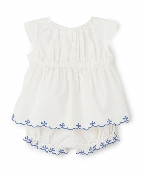 petit main / プティマイン ベビー・キッズウエア | 【リンク】インド綿ボダニカル刺しゅうセットアップ | 詳細1