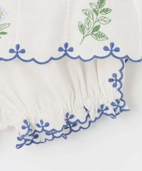 petit main / プティマイン ベビー・キッズウエア | 【リンク】インド綿ボダニカル刺しゅうセットアップ | 詳細5