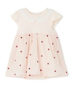 petit main / プティマイン ロンパース | 【リンク】ハート刺しゅうOPロンパース