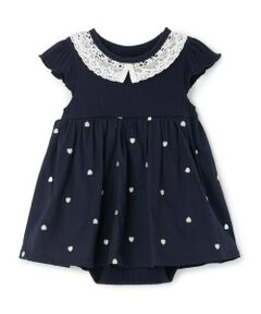 petit main / プティマイン ロンパース | 【リンク】ハート刺しゅうOPロンパース