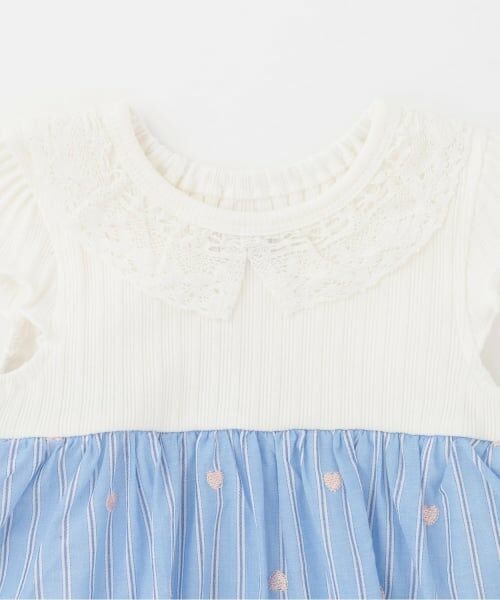 petit main / プティマイン ロンパース | 【リンク】ハート刺しゅうOPロンパース | 詳細2