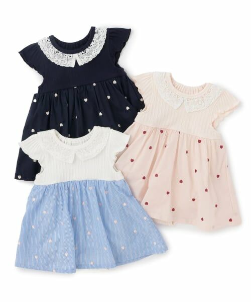 petit main / プティマイン ロンパース | 【リンク】ハート刺しゅうOPロンパース | 詳細8