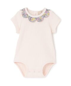 petit main / プティマイン ロンパース | 半袖スカラップロンパース