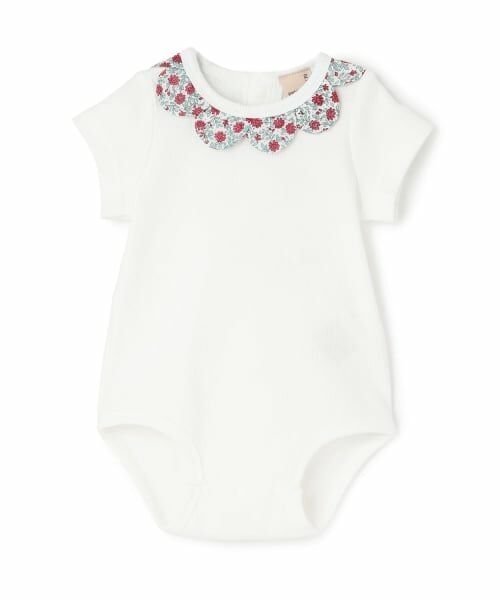 petit main / プティマイン ロンパース | 半袖スカラップロンパース（オフ ホワイト）