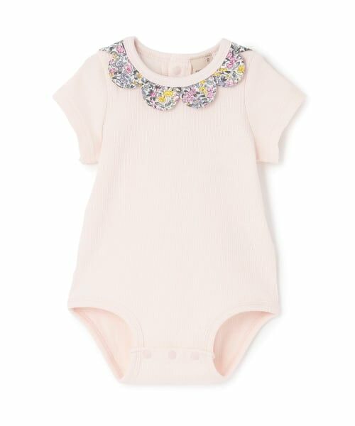 petit main / プティマイン ロンパース | 半袖スカラップロンパース（ライト ピンク）