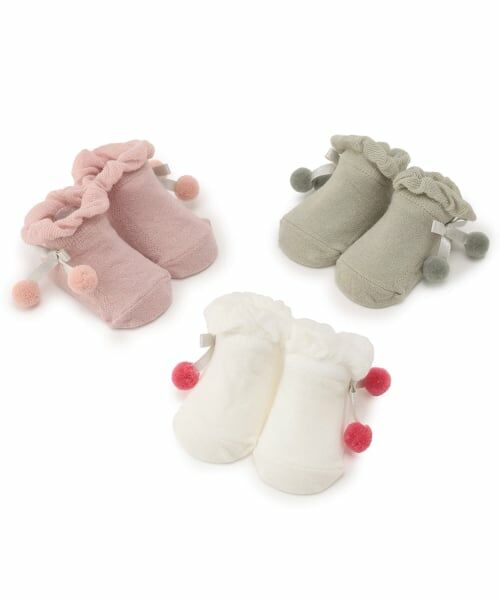 petit main / プティマイン ベビー・キッズウエア | Wぽんぽんカップソックス | 詳細5