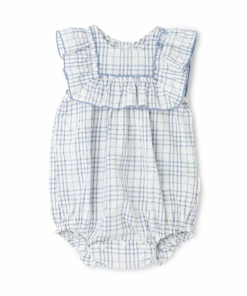 petit main / プティマイン ロンパース | チェックフリルカバーオール | 詳細2
