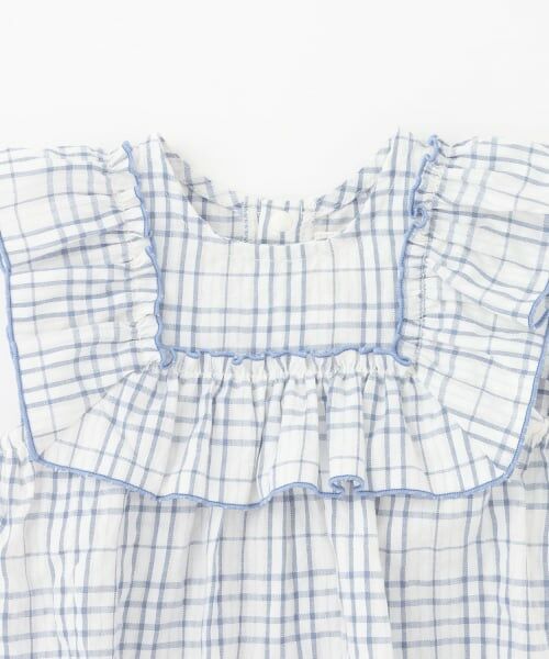 petit main / プティマイン ロンパース | チェックフリルカバーオール | 詳細4