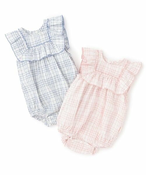 petit main / プティマイン ロンパース | チェックフリルカバーオール | 詳細8