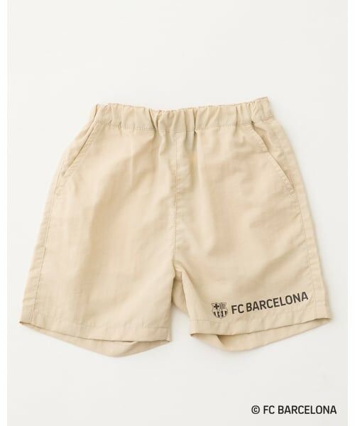 petit main / プティマイン ショート・ハーフ・半端丈パンツ | 【FC BARCELONA】布帛ショートパンツ（薄ベージュ）