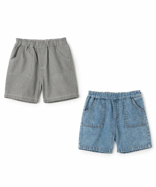 petit main / プティマイン ショート・ハーフ・半端丈パンツ | 【接触冷感】ブリーチ加工デニムハーフパンツ | 詳細15