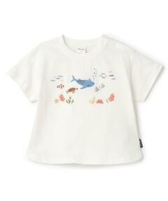 petit main / プティマイン Tシャツ | 【接触冷感】海の生き物刺しゅうTシャツ