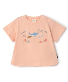 petit main / プティマイン Tシャツ | 【接触冷感】海の生き物刺しゅうTシャツ