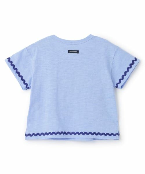 petit main / プティマイン Tシャツ | 【接触冷感】マリン刺しゅう袖ラインTシャツ | 詳細1