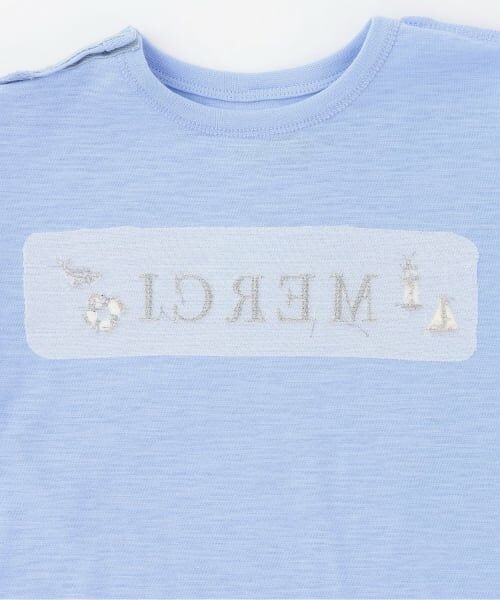 petit main / プティマイン Tシャツ | 【接触冷感】マリン刺しゅう袖ラインTシャツ | 詳細3