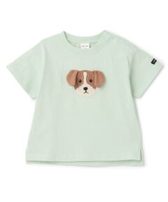 petit main / プティマイン Tシャツ | 【接触冷感】DOGアップリケ半袖Tシャツ