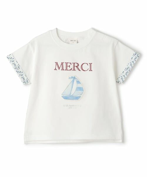 petit main / プティマイン Tシャツ | 【リンク】15th MERCI袖折り返し半袖Tシャツ | 詳細10
