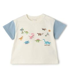 petit main / プティマイン Tシャツ | 【接触冷感】恐竜刺しゅう半袖Tシャツ