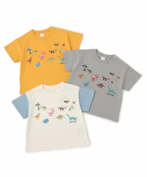 petit main / プティマイン Tシャツ | 【接触冷感】恐竜刺しゅう半袖Tシャツ | 詳細12