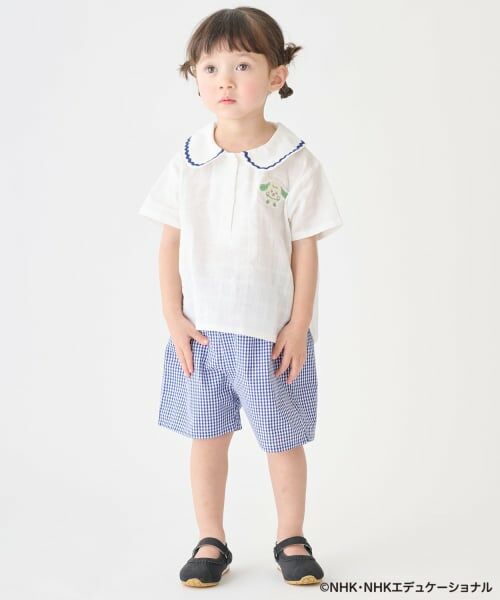 petit main / プティマイン シャツ・ブラウス | 【いないいないばあっ！】衿つきセットアップ（オフ ホワイト）