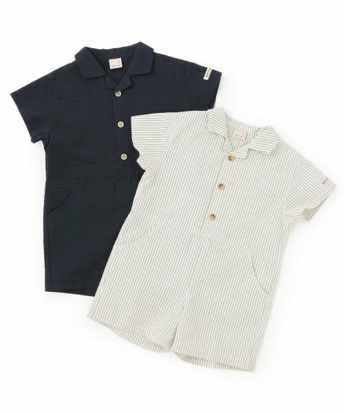 petit main / プティマイン ロンパース | 布帛開衿シャツカバーオール | 詳細11