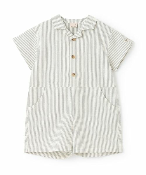 petit main / プティマイン ロンパース | 布帛開衿シャツカバーオール | 詳細4