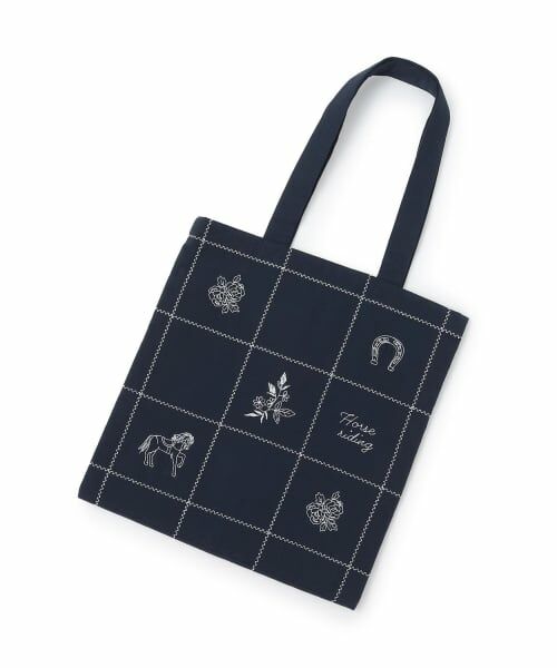 petit main / プティマイン リュック・バックパック | 【親子リンク】インド綿刺しゅうトートバッグ（紺）