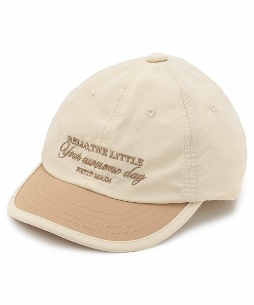 petit main / プティマイン キャップ | 【UV】バイカラー刺しゅうキャップ（ECRU(キナリ)）