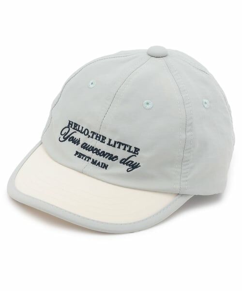 petit main / プティマイン キャップ | 【UV】バイカラー刺しゅうキャップ（サックス）