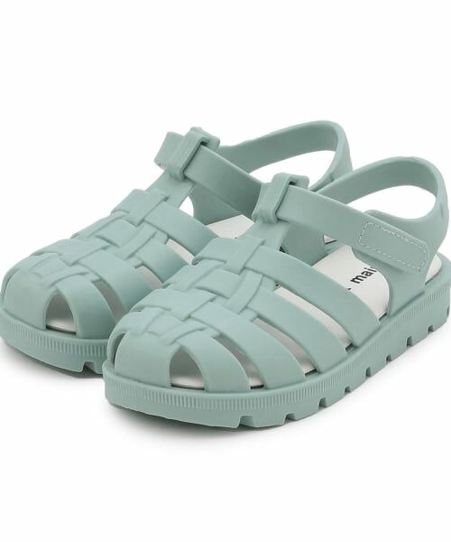 petit main / プティマイン サンダル | PVCメッシュサンダル（ブルー グリーン）