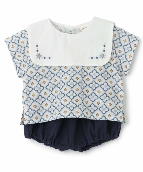 petit main / プティマイン ベビー・キッズウエア | おひさま柄セットアップ（紺）