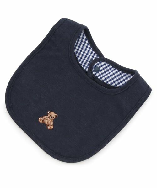 petit main / プティマイン スタイ・ビブ | 刺しゅうスタイ（紺）