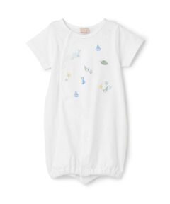 petit main / プティマイン ロンパース | 海の生き物刺しゅう2wayオール