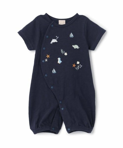 petit main / プティマイン ロンパース | 海の生き物刺しゅう2wayオール | 詳細2