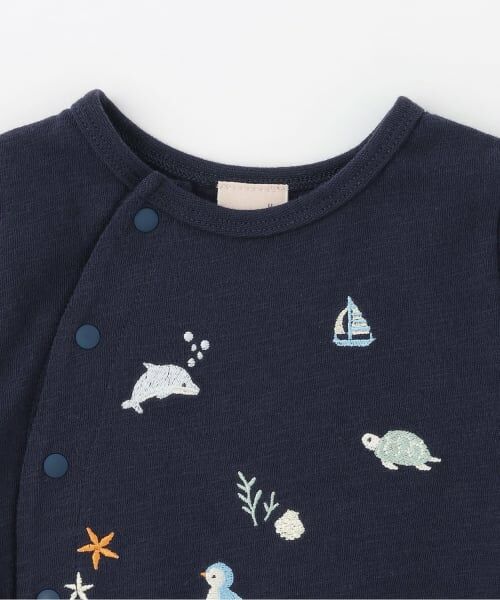 petit main / プティマイン ロンパース | 海の生き物刺しゅう2wayオール | 詳細3