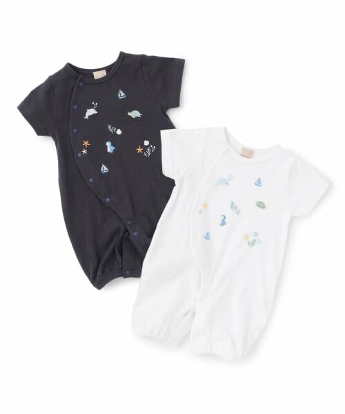 petit main / プティマイン ロンパース | 海の生き物刺しゅう2wayオール | 詳細9