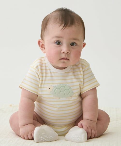 petit main / プティマイン ロンパース | 【オーガニック】海の生き物ロンパース（黄）