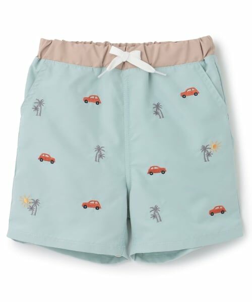 petit main / プティマイン 水着・スイムグッズ | 【SWIM】刺しゅうスイムパンツ（エメラルド グリーン）