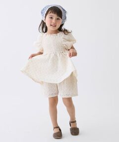petit main / プティマイン ショート・ハーフ・半端丈パンツ | サイドギャザーレースショートパンツ
